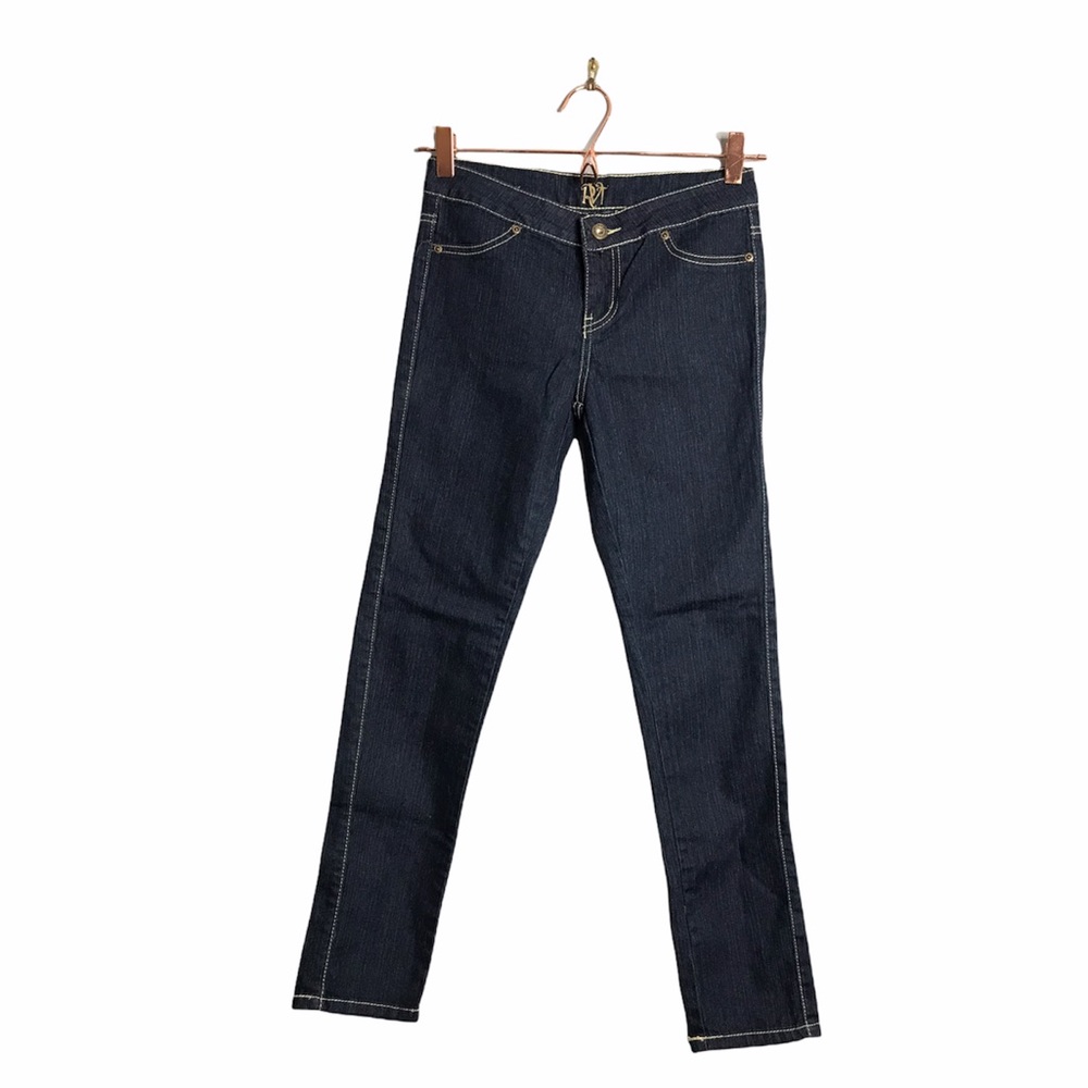 RVT | Dark Blue High Waisted Skinny Jeans Denim •